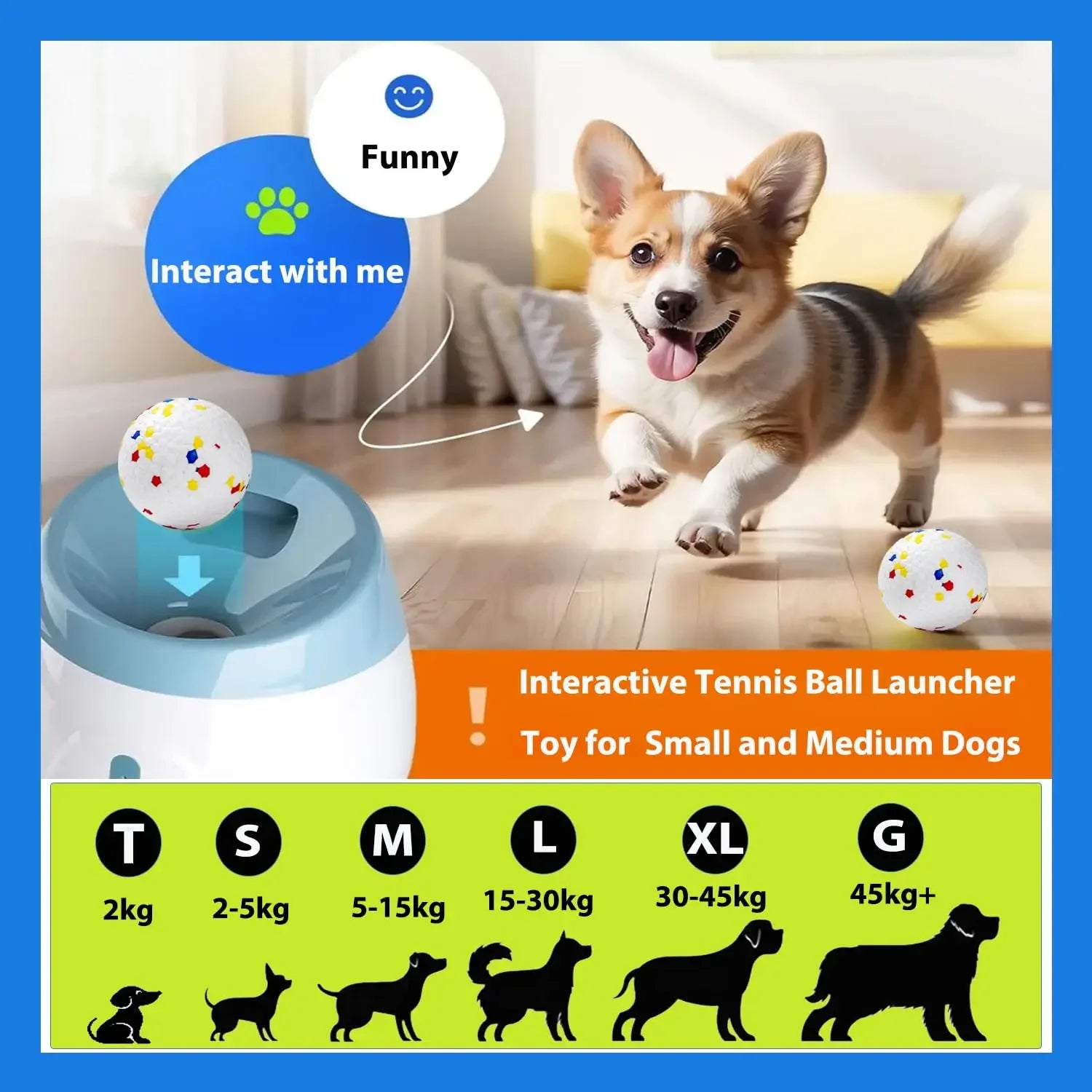 Dog Tennis Ball Launcher Dogs Chase Automatic Toys Rechargable Automatic Fun Interactive Machine Fun Interactive Catapult Throw